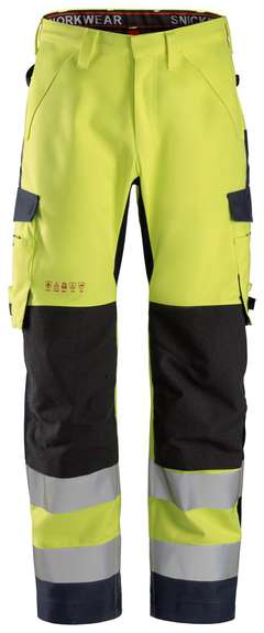 ProtecWork, Pantalon imperméable en Shell, haute visibilité, Classe 2